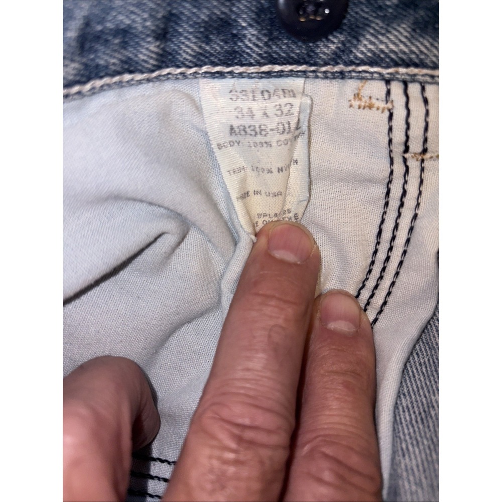 Vtg 90s Men's 34x 32 Wrangler Rugged Wear Brush 2 Tone Jeans - Picture 10 of 10